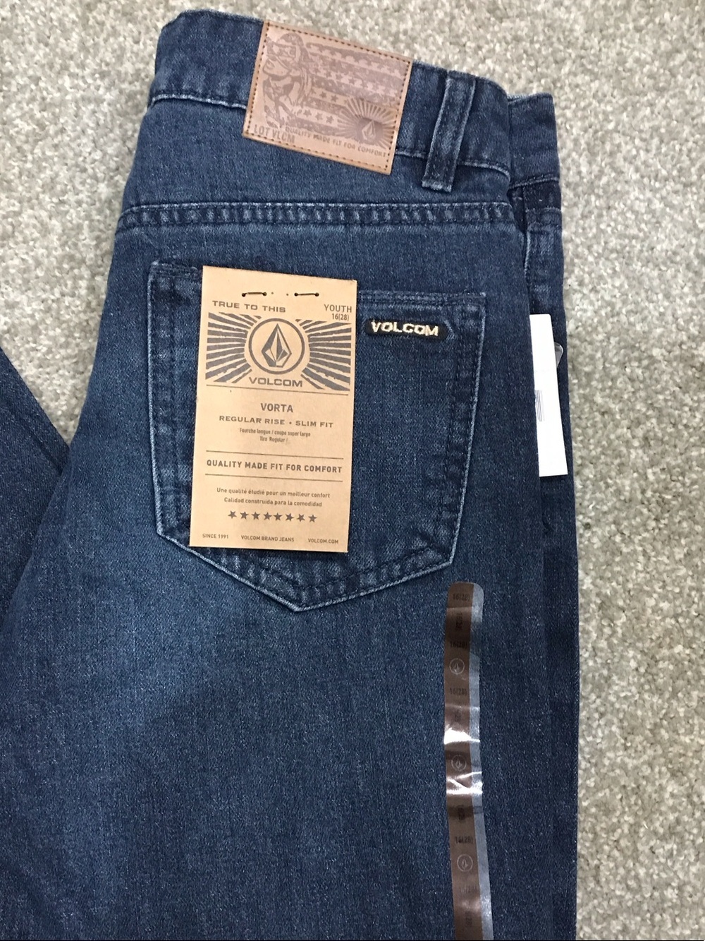 Volcom Dark Blue Slim Fit Men's Jeans Vorta